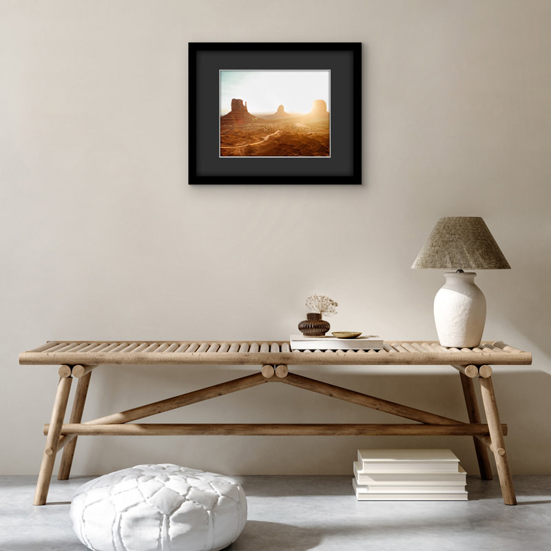 Black Poster Frame With Black Mat -Engineered Wood Picture Frame With Plexiglass Front Cover, 16" x 20"