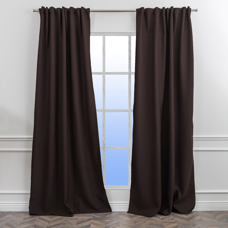 Room Darkening Single Curtain Panel, 260cm Width x 265cm Drop, Dark Brown