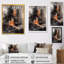 Tapisserie architecturale noire et orange, reproduction sur toile-88537982-88537983