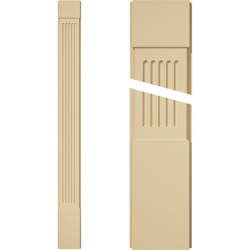 Pilastre en uréthane Signature avec majuscule et base, brun clair apprêté (la paire), 9 po x 96 po x 2 po, Standard