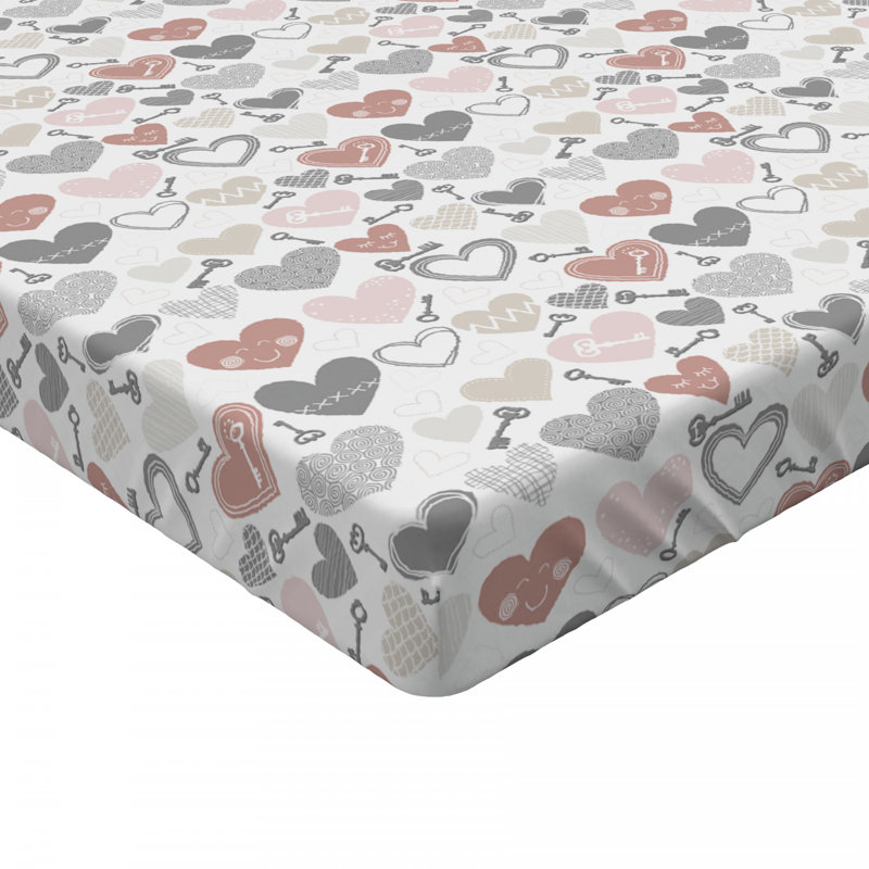 Queen White Microfiber Cat Print Fitted Sheet