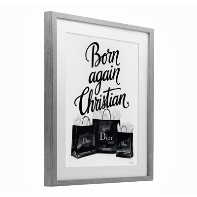 Shopping Born Again Christian Framed Print Under Glass, design by Amanda Greenwood
