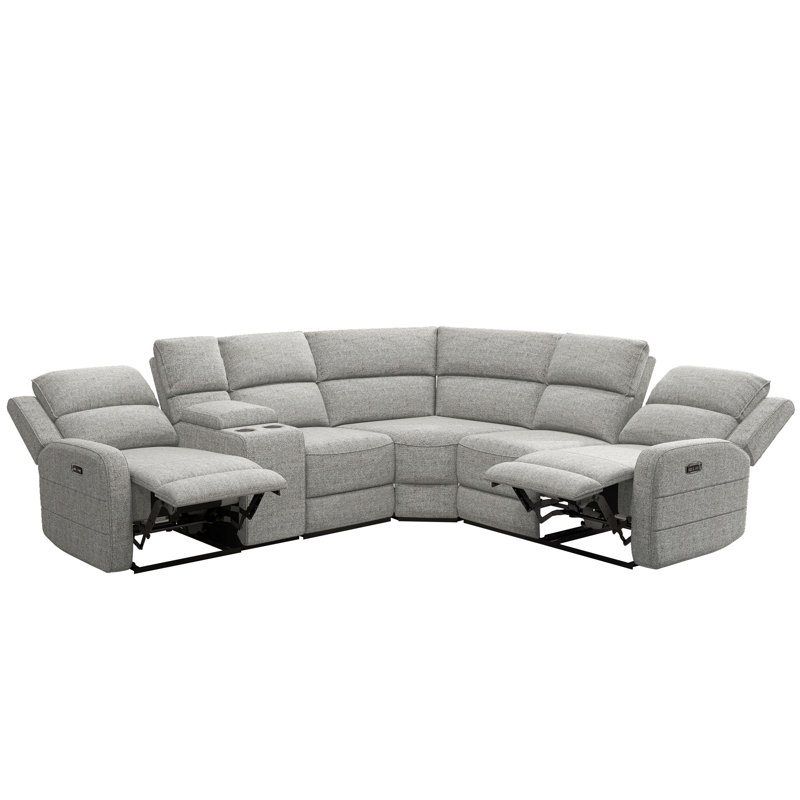 Canapé modulaire inclinable manuel en tissu 7 pièces Watertown