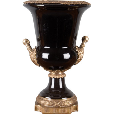 Vase en porcelaine noire Urne