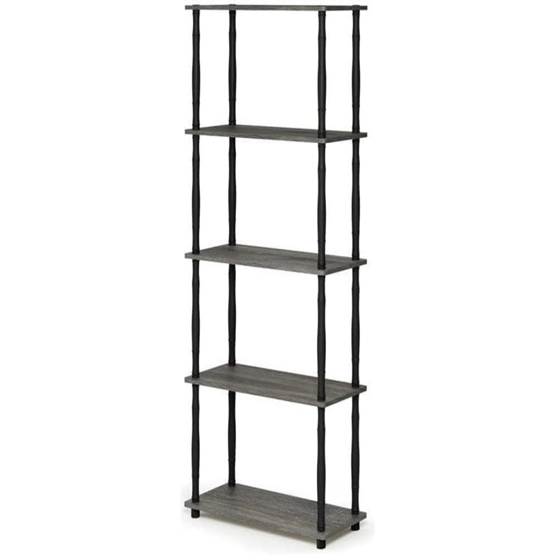 Elva 23.6'' W Plastic Shelving Unit, Oak Gray/Black