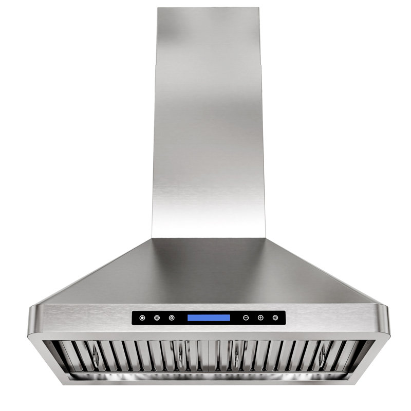 30" 900 CFM  Convertible Wall Mount Range Hood Stainless Steel Quiet 4 Speed Gesture Remote and Touch Panel Control with LED Lights