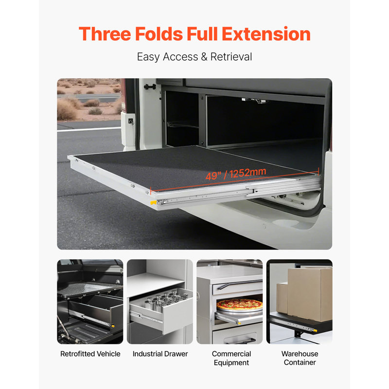 1 Pair 16-60 in Soft-Close Drawer Slides Ball Bearing Full Extension, 0.77" H x 49" W x 3" D