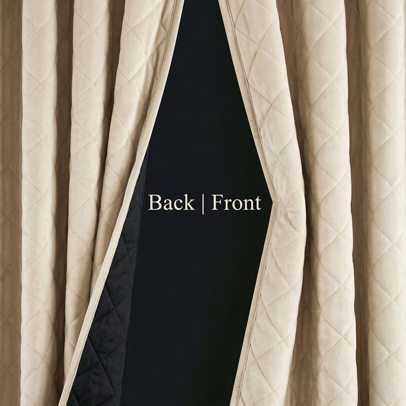 Velvet Quilted Room Divider Curtains Extra Wide Thermal Insulated Room Darkening Patio Sliding Door Panel Heavy Duty Soundproof Partition Screen with Versatile Header Privacy Curtain Panel