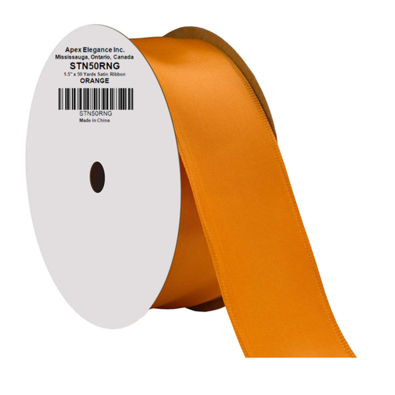 Ruban satiné large de 50 verges, Orange