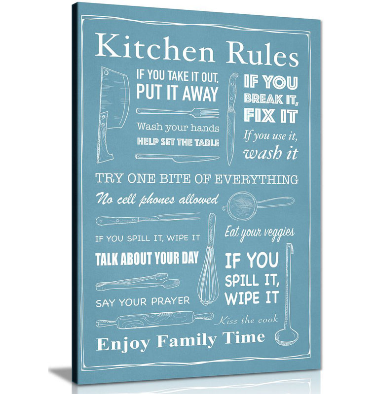 Kitchen Rules - Wrapped Canvas Print, 31cm H x 20cm W