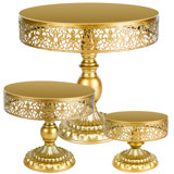 3-Pack Cake Stands, Round Metal Cupcake Stands For Dessert Table, Dessert Display Cake Stands, Gold