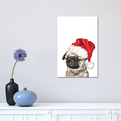 Christmas Meditation Pug 1 Piece Wrapped Canvas Wall Art