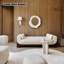 Banc rembourré blanc-438718188