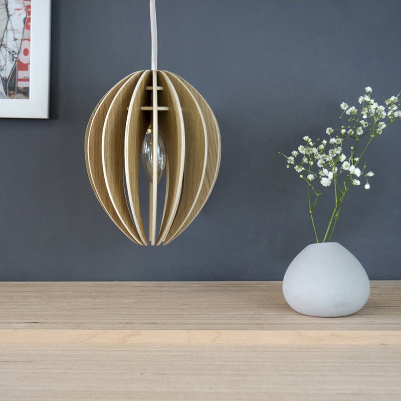 Tenley 1 - Light Single Pendant, Brown, 24cm H x 18cm W x 18cm D, Yes