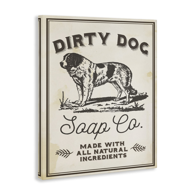 Art mural sur toile tendue, "Dirty Dog Soap Co" par Daphne Polselli, H 20 po x l 16 po