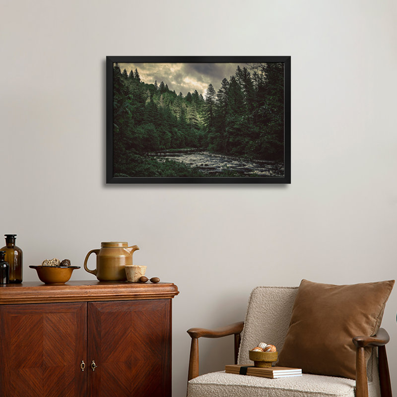 «Pacific Northwest River and Trees», affiche encadrée par Nature Magick, H 16 po x l 24 po