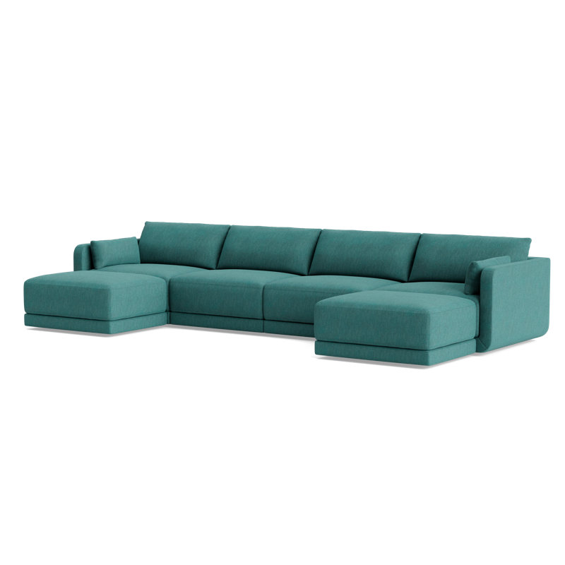 Eva Sectional, Performance Weave - Spruce