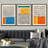 Abstract Vibrant Color Blocks " Mid-century Modern Multicolor Block Colorful Framed Abstract Geometric Canvas Print Wall Art " 3 - Pieces-75848668-75848667