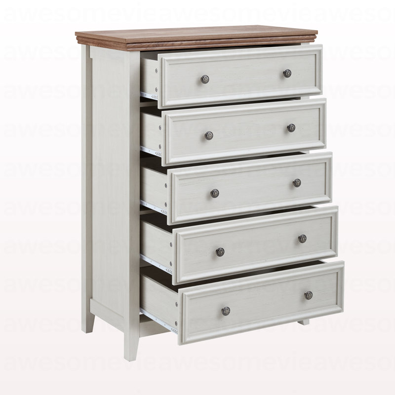 Commode à 6 tiroirs Modern Farmhouse pour chambre à coucher, commode de tiroir de chambre en bois avec 6 tiroirs de rangement, commode à 6 tiroirs pour chambre noire