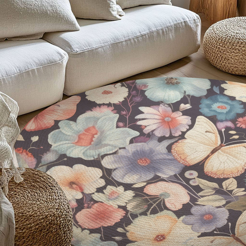 Tapis tressé Blossom Wings, Rond 5 pi