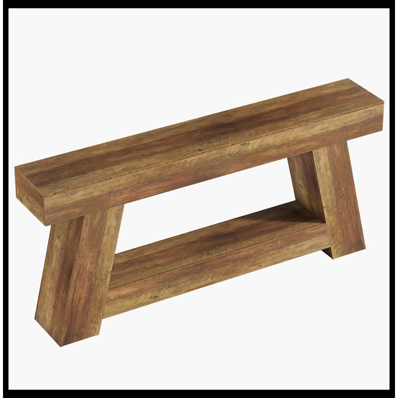 Table console 70,87 ", canapé à 2 niveaux avec tablette de rangement ouverte