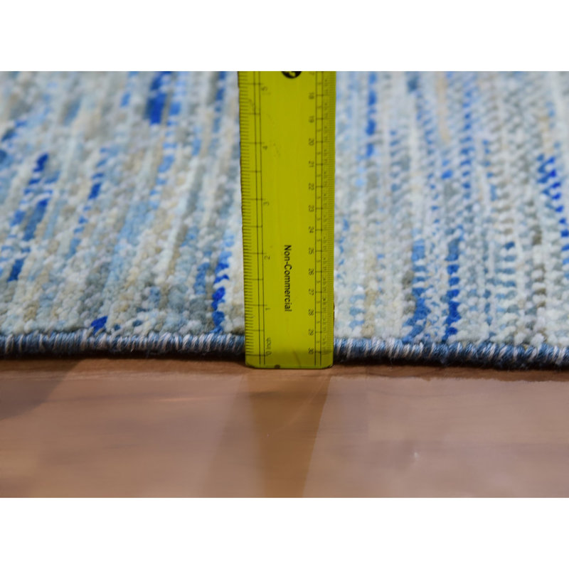 10'x14'1" Cadet Grey Dyed Wool Hand Knotted Chiaroscuro Collection Rug 21AF18D145C34FA69CF3A6CF5AAF1F79