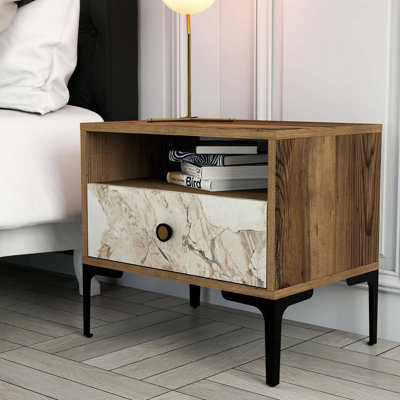 Aliyanah 56cm W Manufactured Wood Bedside Table