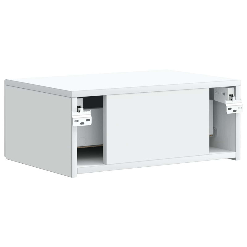 49cm W Manufactured Wood Bedside Table, White