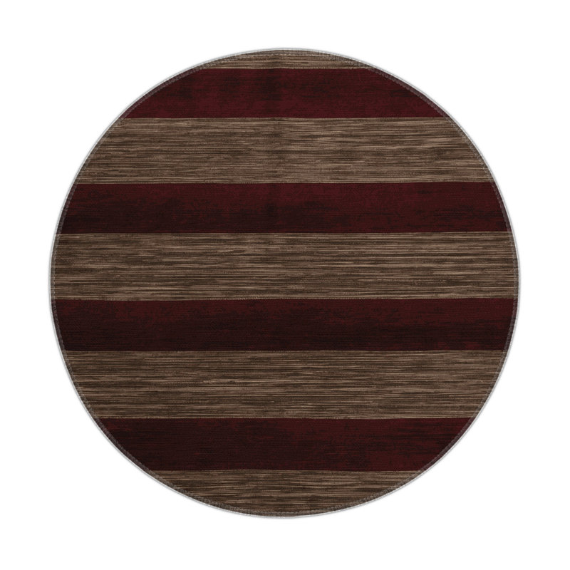 HorizontalStripes Black Indoor and Outdoor Area Rug, Rectangle 5' x 7'