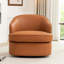 Faux Leather Swivel Barrel Chair-533347390