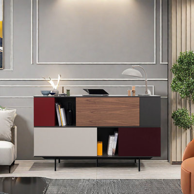 Modern Patchwork Paint Accent Cabinet 59.06'' Sideboard