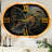 THE GEARS CLOCK Wall Clock with Real Moving Gears PO-LI_ 27 in Round WOOD-BLACK