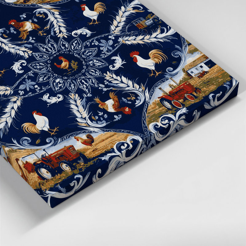 «Farm Bandana», impression sur toile bleue, H 11 po x l 14 po