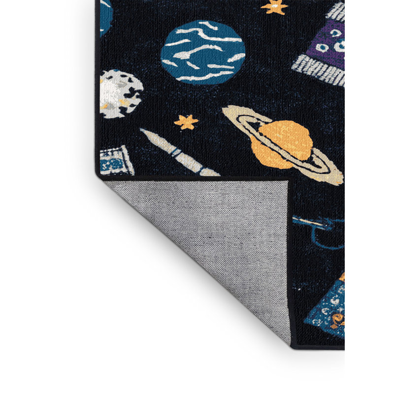 Tapis gris lavable à la machine, Rond 7 pi