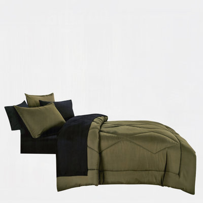 Luxe 5PCS Reversible Quilted Comforter Bedding Set – All-Season Plush Bedding With Coordinated Linens, Twin
