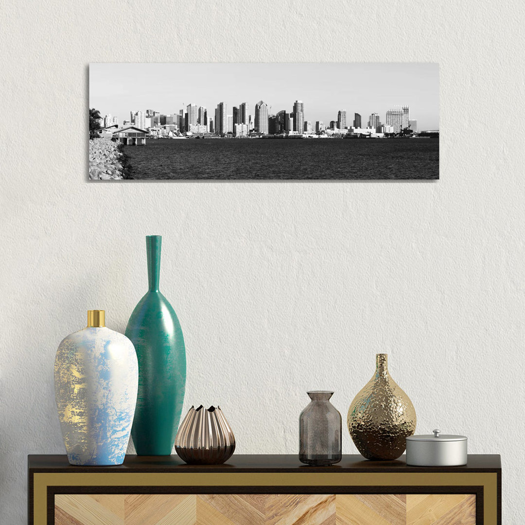 San Diego Skyline Cityscape - Wrapped Canvas Panoramic Photograph