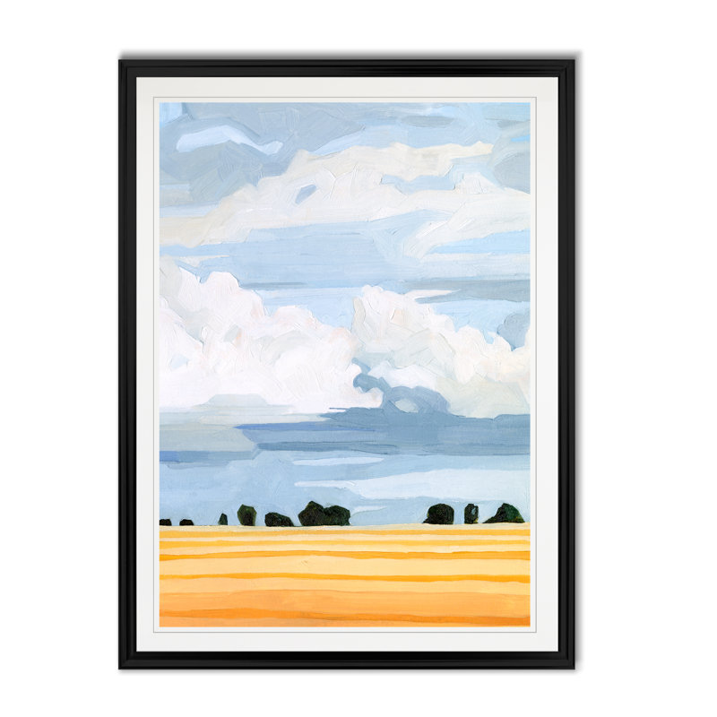« pâle cloudscape ii »-impression sur toile, H 18,5 po x l 24,5 po x P 1,5 po, Cadre noir