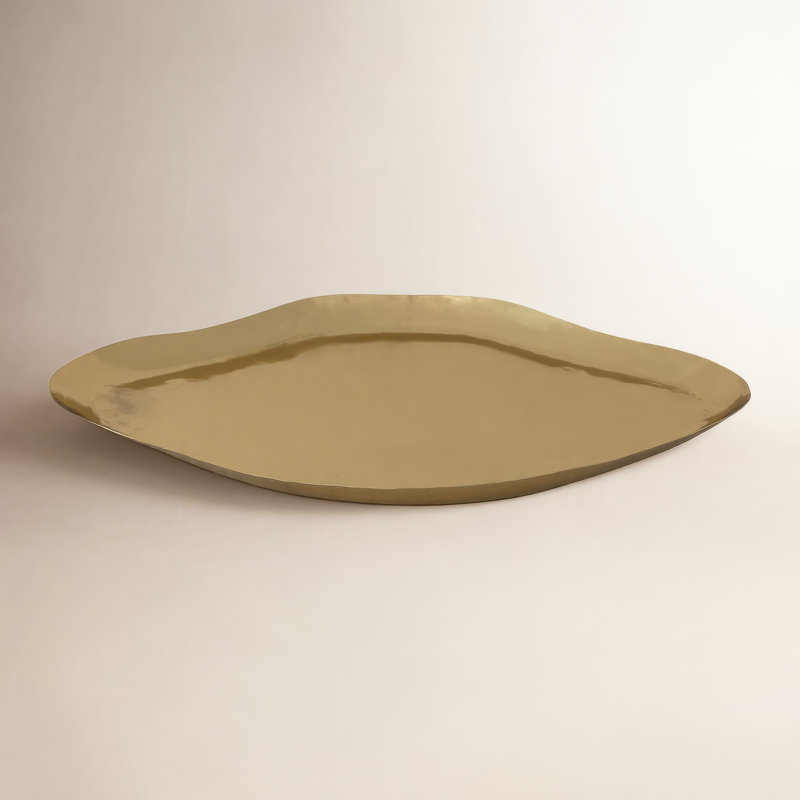 Brass-Finished Aluminum Diamond Tray
