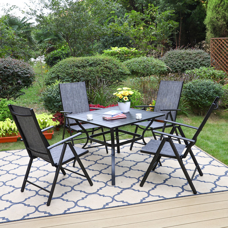 Bjartmar 4 - Person Patio Dining Set with Square Table