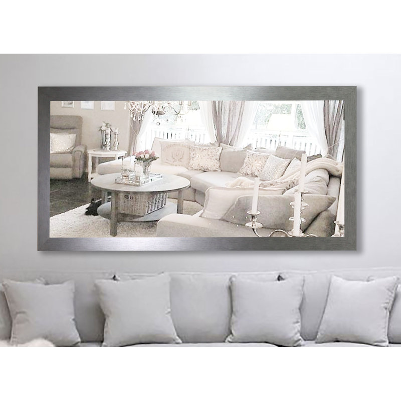 Armone Wood Flat Wall Mirror, 36" H x 63.5" W