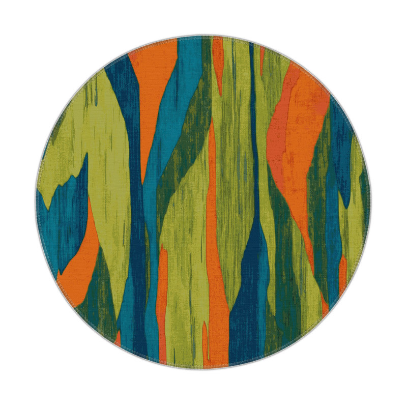 Earth Ripple Indoor And Outdoor Area Rug, Round 5'