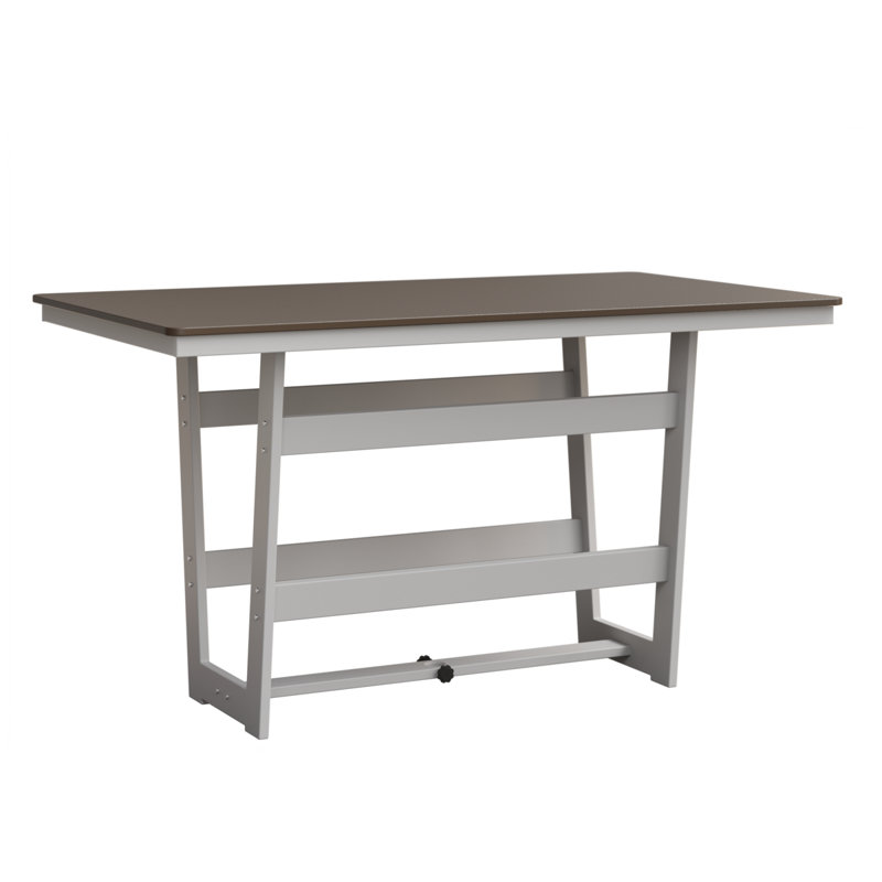 Hudson Outdoor Bar Table, Hammered Bronze, 38.87" H x 70" W x 40" D