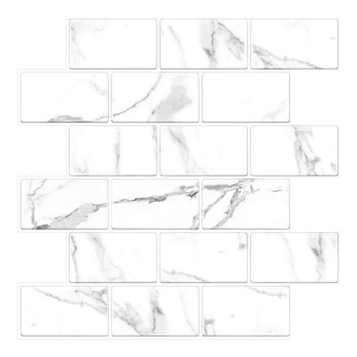 12" X 12" PVC Peel & Stick Thicker Subway Tile