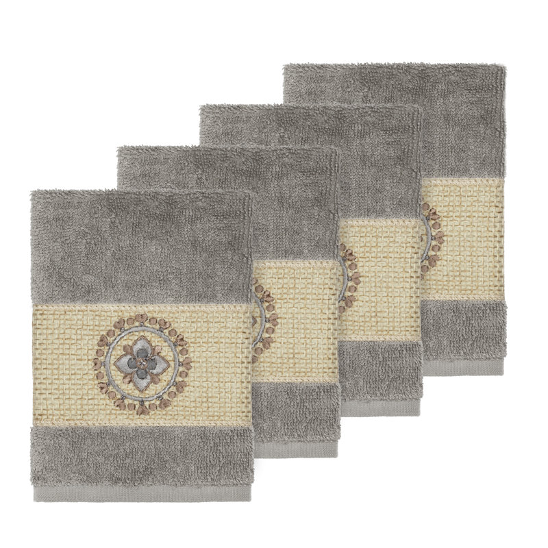 Essuie-mains en coton turc Isabelle, Gris foncé