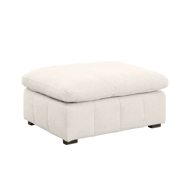 Upholstered Chenille Oversized Ottoman Module, Beige