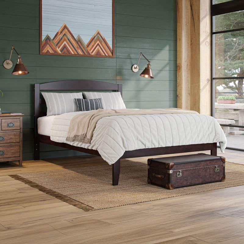 Elliana Solid Wood Slat Bed, Full/Double, Espresso