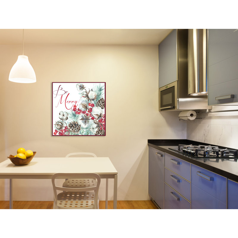 Cotton Boll: Be Merry - Wrapped Canvas Painting, 61 cm H x 61 cm W