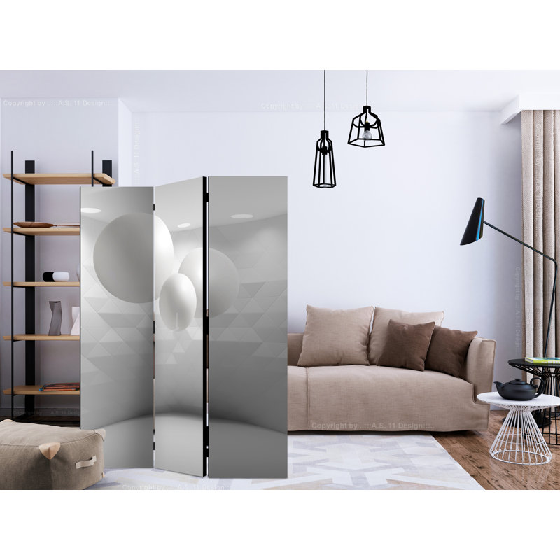 Gratienne 135cm W x 172cm H 3 - Panel Solid Wood Folding Room Divider