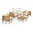 Maher Acacia Wood Patio Conversation Set with Cushions-1130348554