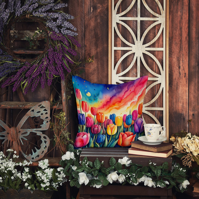  Coussin décoratif intérieur / extérieur en polyester Autre / Sans motif, 14 po x 14 po